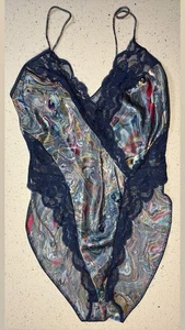 VINTAGE SEIDIGER SATIN BODYSUIT TEDDY DESSOUS von DELICATES Gr. M - Bild 1 von 3