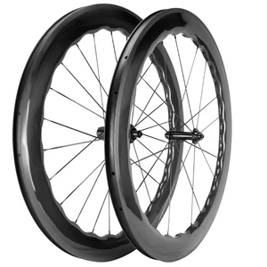 65mm Carbon Wheels 25mm Tubeless Clincher Rim Brake Carbon Wheelset 700C Cycle - Picture 1 of 9