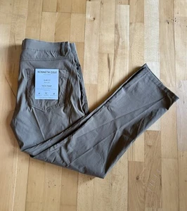 Kenneth Cole Men's Size 36x30 5-Pocket Tech Pants Slim Fit Lightweight Brown - Picture 1 of 5