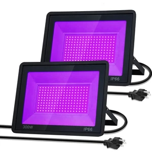 2-Pack 300W LED Black Light Floodlights IP66 Waterproof Outdoor Blacklight wi... - Picture 1 of 7