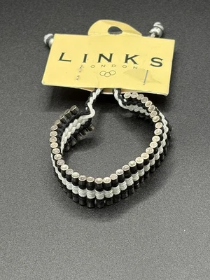 LINKS OF LONDON black and grey  Friendship 925 Black Cord Bracelet brand new  - Image 1 of 2