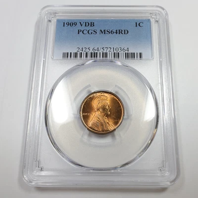1909 P VDB PCGS MS64 RD Red - Lincoln Wheat Penny Cent 1c US Coin #56844A - Image 1 of 3
