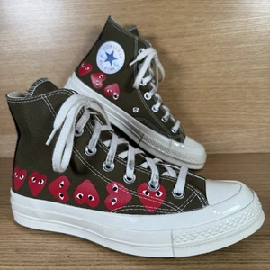 Zapatos para mujer Converse Commes Des Garcons Play verde oliva Hi Top - talla 5 Reino Unido - Imagen 1 de 14