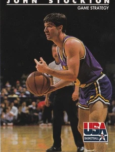 JOHN STOCKTON TEAM USA GAME STRATEGY SKYBOX NBA 1991-92 UTAH JAZZ - Picture 1 of 2