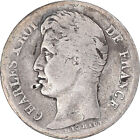 1161744 Coin France Charles X 1 2 Franc 1829 Strasbourg Vg Silver Km 