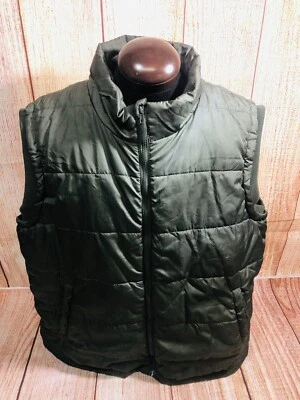 mens Open Trail green poly full zip vest hole in left pocket 2XL - Image 1 of 4