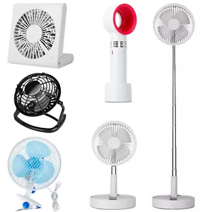 Portable Mini Cooling Fan USB/Plug Quiet Desktop Fan for Office Home Desk Summer - Picture 1 of 39