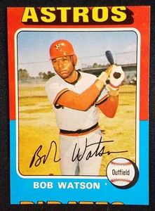 1975 Topps #227 Bob Watson Houston Astros NR-MINT++ (miscut ERROR)
