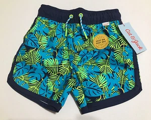 CAT & JACK Baby Boy Blue/Green Tropical Floral Board Swim Trunks NWT 18 Months - Picture 1 of 4