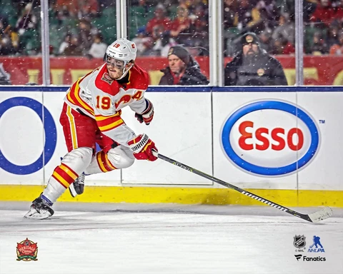 Matthew Tkachuk Calgary Flames Unsigned 2019 NHL Heritage Classic 8" x 10" Photo Cover