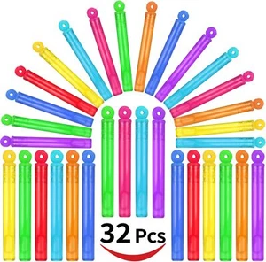 32-teiliges 8 Farben Mini Blasenstäbe Sortiment Party Gastgeschenke Spielzeug für Kinder - Bild 1 von 6