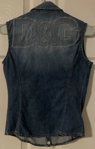 Dolce & Gabbana Vintage Denim Vest • Top • Shirt Size S - Picture 1 of 7