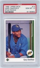 1989 Upper Deck Star Rookie #13 Gary Sheffield Brewers RC PSA 10 GEM MINT
