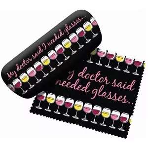 Spoontiques My Doctor Said I Needed Glasses Eyeglass Case Lens Cloth Multicolor - Picture 1 of 2