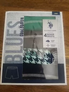 U.S. POLO MEN'S PACK X4 - 231 STRETCH GREEN FIELD LARGE - UNDERWEAR BOXER BRIEF - Picture 1 of 4