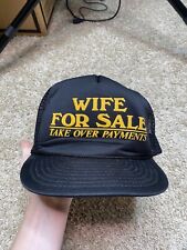 Vintage Funny SnapBack Mesh Trucker Hat Wife For Sale Black