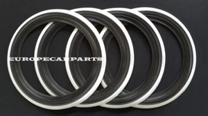 ATLAS 12'' INCH BLACK&WHITE WALLS PORT-O-WALL TIRE INSERT TRIM SET X4 #19 - Picture 1 of 3
