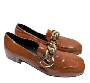 Blondo Loafers Size 5 Brown Slip On Waterproof Block Heel Chain Detail NEW - Picture 1 of 9