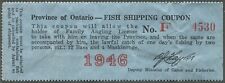 CANADA REVENUE ONTARIO 1946 FISH SHIPPING COUPON