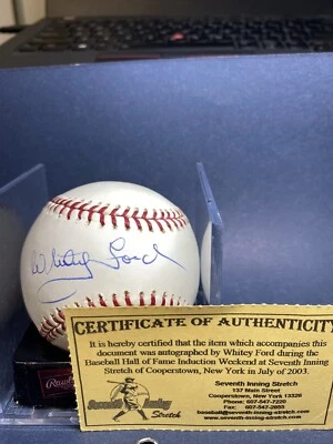 Balón de béisbol Whitey Ford firmado con autógrafo con certificado de autenticidad de la corte Foto 1 de 3