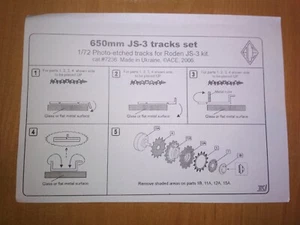 ACE pe 7236 JS-3 650 mm de ancho pistas (para kit Roden JS-3) 1/72 - Imagen 1 de 2