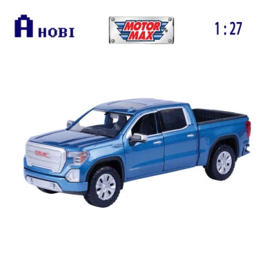 Motormax 1:27 Scale 2019 GMC Sierra 1500 Denali Crew Cab Blue Model Car - Image 1 of 2