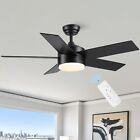 POCHFAN 44 Inch Black Ceiling Fan w 5 Blades Reversible Modern Bedroom