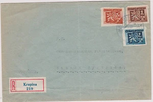 CHECOSLOVAQUIA ESLOVAQUIA CUBIERTA REGISTRADA KRUPINA 20.VII 1945 - Imagen 1 de 1