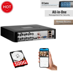 8Kanal Sicherheit CCTV DVR Recorder für Überwachungskamera +500G HDD Universal - Bild 1 von 8