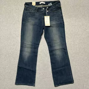 Jeans bassi da donna blu Levi's taglia 10 taglia 10 545 denim lavato scuro nuovi con etichette - Foto 1 di 9