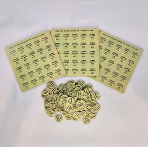 15 Vintage Coney Island Bingo Marker Karten, 25 Marker pro Karte + Extra - Bild 1 von 6