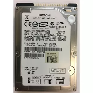 HTE721060G9AT00 - Hitachi 60GB 7200 RPM IDE 2.5" HDD - Picture 1 of 1