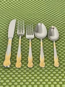 Retroneu OCTAVE GOLD Stainless Glossy Korea Flatware SMART CHOICE B20G - Picture 1 of 56