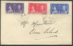 GILBERT & ELLICE ISLANDS - 1937 'CORONATION' Set on Cover SG 40-42 [C4479] - Bild 1 von 1