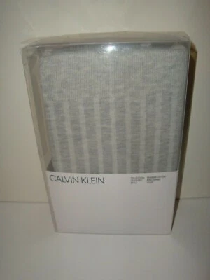 Calvin Klein Modern Cotton Steve King Sham Pair Set Grey Ribbed - Image 1 of 4