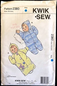 UC Kleinkind gefütterte Wimpelkette Gr. S-L 0-12 Monate Kwik Nähen 2380 Fleece Baumwolle gesteppt Fab - Bild 1 von 2