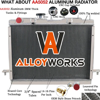 2Row Core Aluminium Radiator fits 2009 2010 2011 Great Wall V240 PETROL 34mm - image 1 of 4