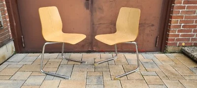 ANTON ZEITLER 213/30 STUHL SITZMÖBEL FREISCHWINGER GLEITKUFENSTUHL HOLZSCHALE - Bild 1 von 4