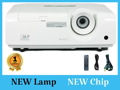 NEW Lamp NEW Chip Mitsubishi XD250U DLP Projector 2700 Lumens HD HDMI w/Remote - Image 1 of 4