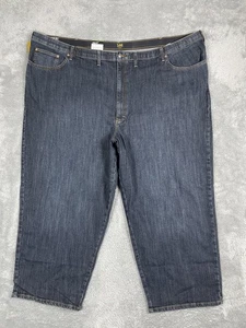 Lee Jeans Mens 60x30 Dark Wash Loose Fit Straight Leg Big & Tall Comfort Stretch - Picture 1 of 14