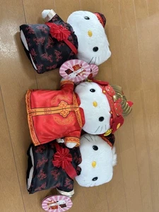 Hello Kitty Plush Toy Set Of 3 Chinese Wedding - Picture 1 of 1