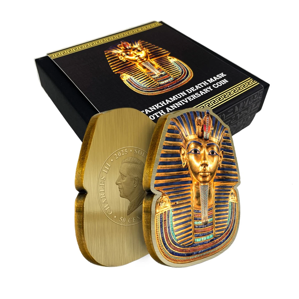 Tutankamón Máscara de la Muerte Descubrimiento 100 Aniversario 2025 Moneda Edición Limitada Foto 1 de 4