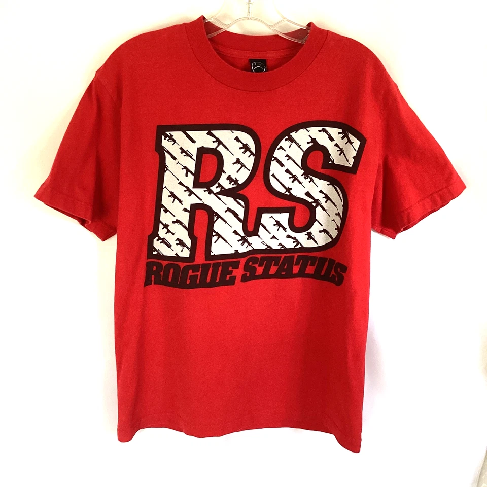 Винтажная рубашка с надписью Rogue Status размер M Y2K 2000-е - Изображение 1 из 4