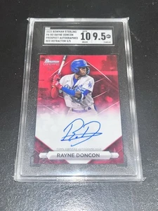 2023 Bowman Sterling Rayne Doncon Prospect Auto Red Refractor 5/5 - Picture 1 of 2