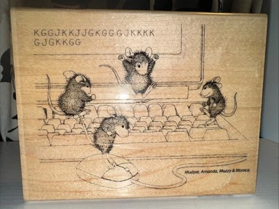 House Mouse Design / HMR52 Computer Mice / Rubber Stamp - 2003 Ellen Jareckie - - Image 1 of 4