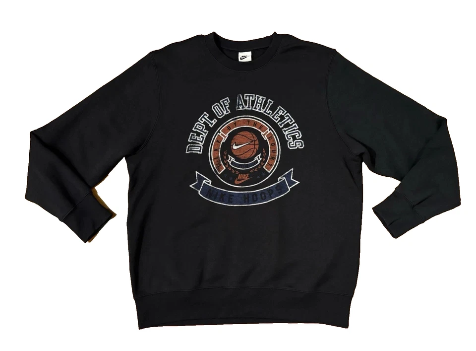 L Nike Hoops Dept Of Athletics Basketball Crewneck Sweatshirt IM7732-010 Men