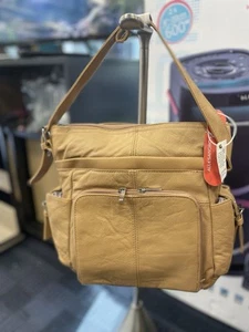 Allesandro Ferrera Genuine Real Italian Leather Square Shoulder Handbag NEW - Picture 1 of 10