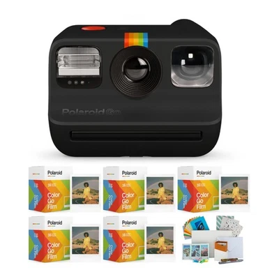 Polaroid Go Instant Camera Black with 5 Double Packs and Everything PhotoBox - Image 1 of 4