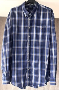 Excellent Gant BIG 4XL "Chequers Oxford" navy/blue/white shirt/checked cuffs - Picture 1 of 14