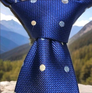 Charles Tyrwhitt Herren Krawatte blau/weiß gepunktet 60" - Bild 1 von 5